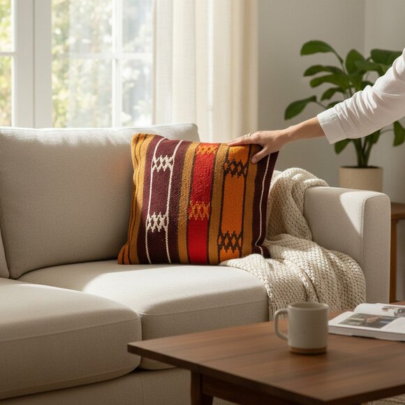 Handmade Kilim pillow, Morocco - Picture 3 of 5